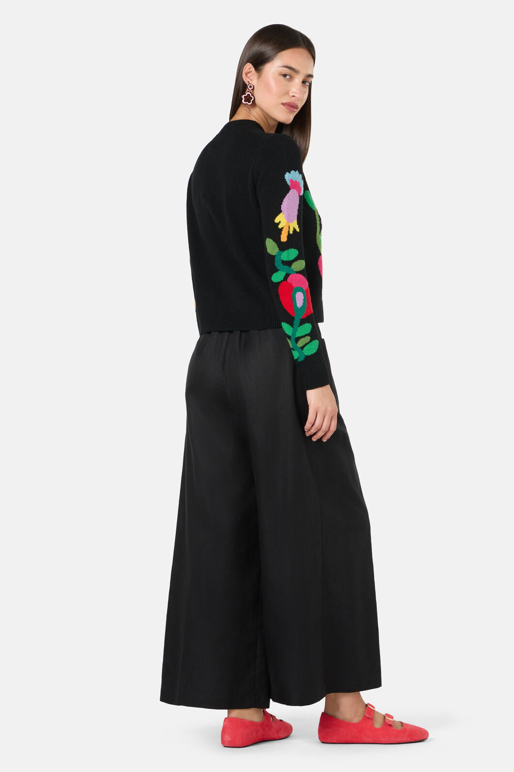Gorman - Whimsical Blooms Cardigan - black
