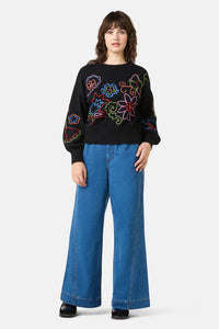 Gorman - Paisley Embroidered Jumper - black