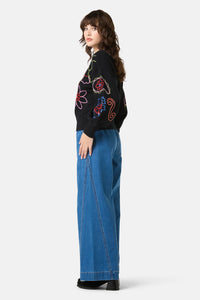 Gorman - Paisley Embroidered Jumper - black