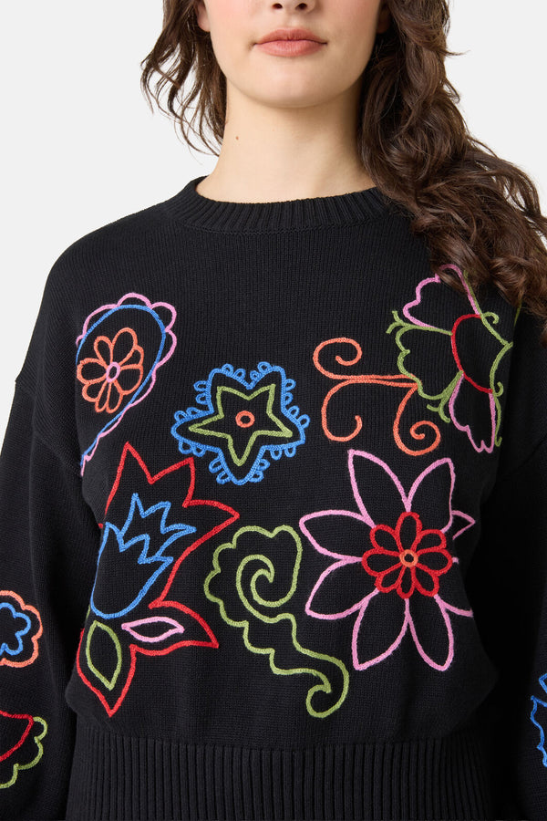 Gorman - Paisley Embroidered Jumper - black