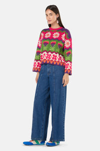 Gorman - Blooming Stripe Cotton Jumper - multi