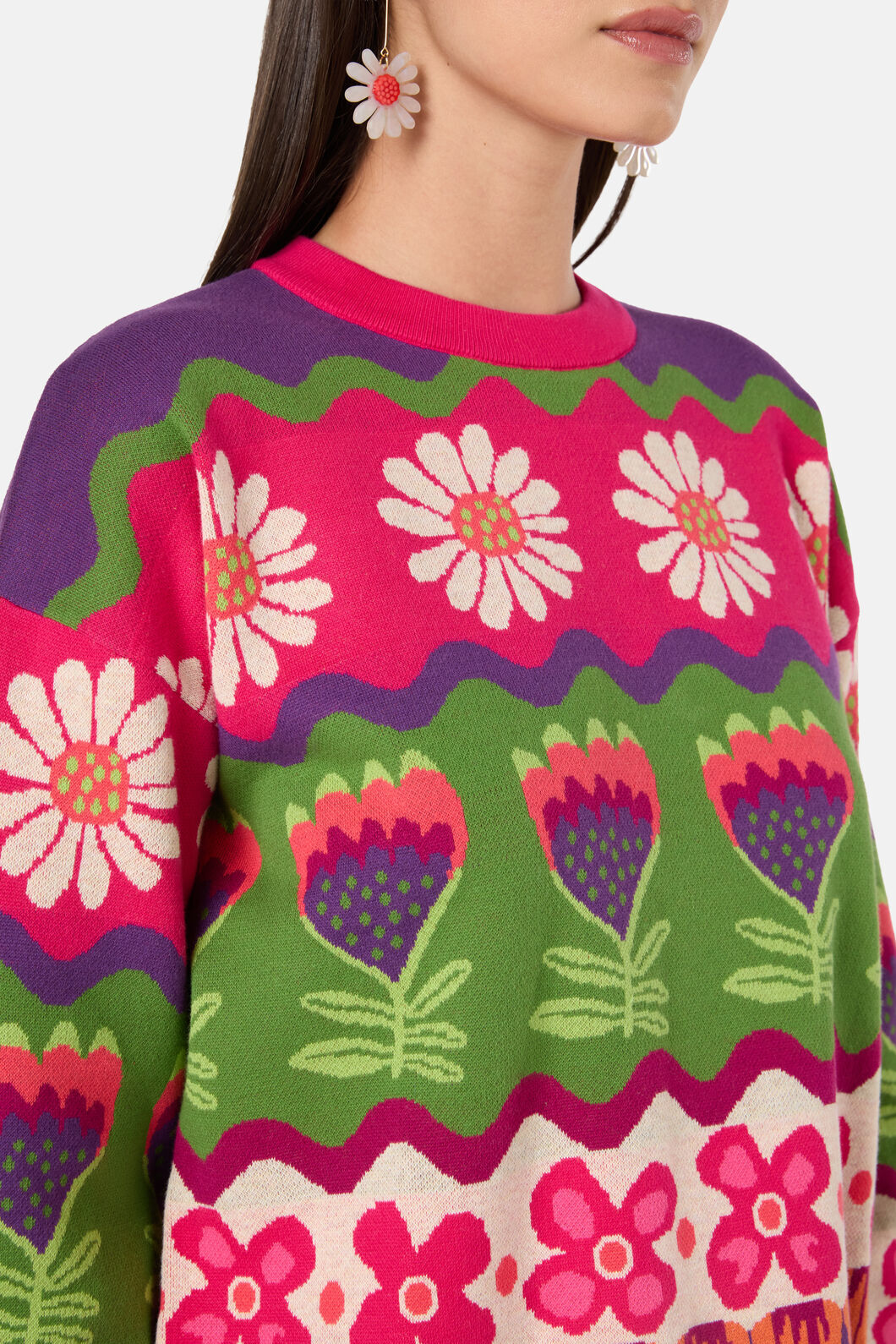 Gorman - Blooming Stripe Cotton Jumper - multi