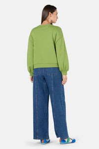 Gorman - Blooming Bird Embroidered Swea - green