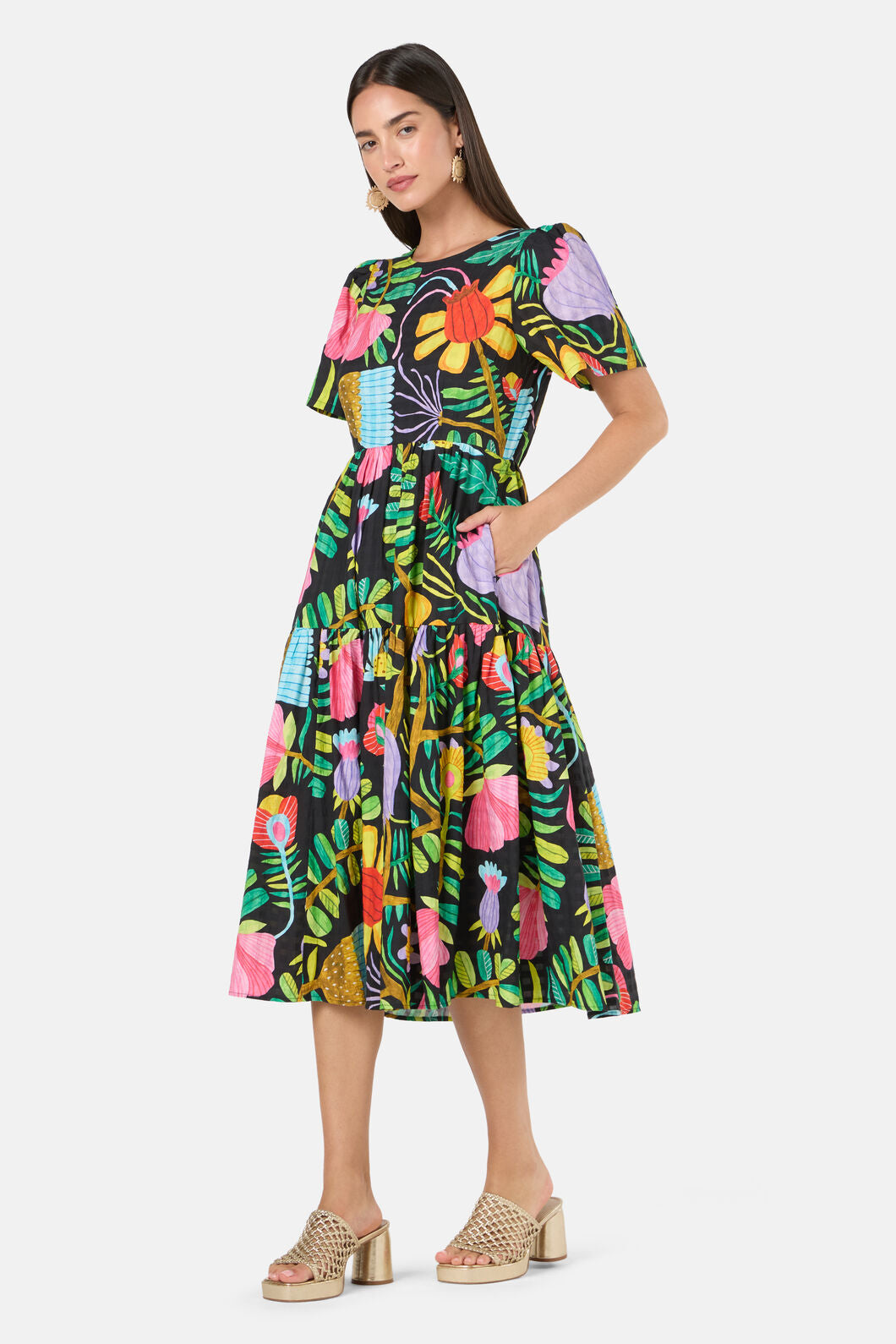 Gorman - Whimsical Blooms Tiered Dress - print