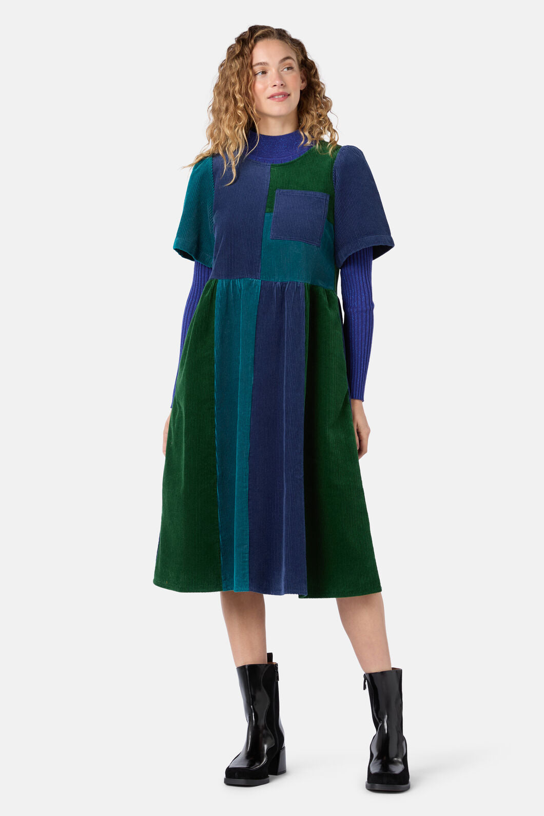 Gorman - Puzzle Spliced Corduroy Dress - multi