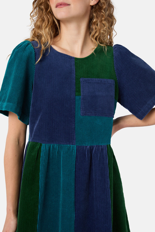 Gorman - Puzzle Spliced Corduroy Dress - multi
