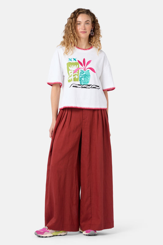 Gorman - Morocco Embroidered Relaxed Tee - white