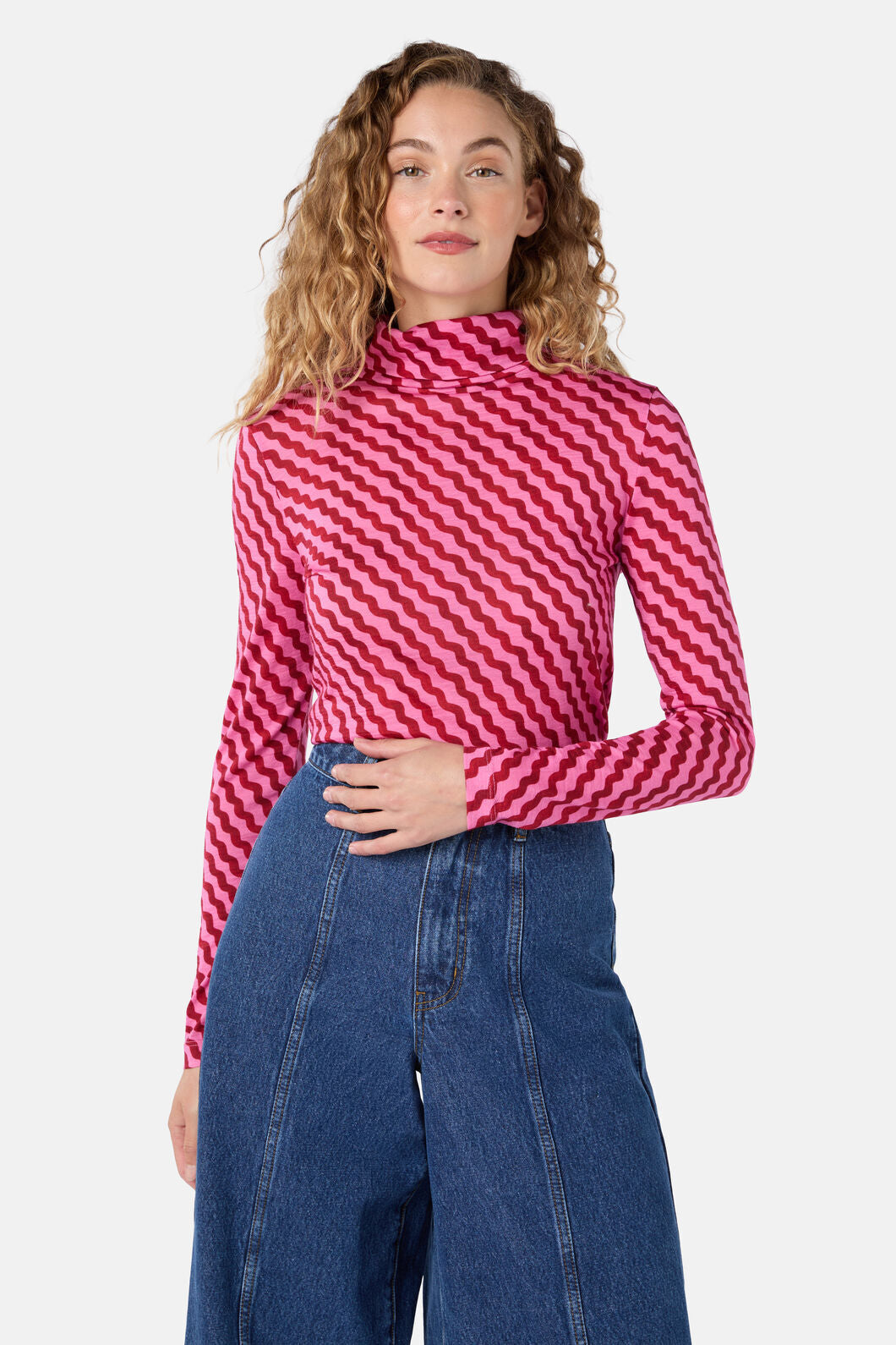 Gorman - Wavy Days Merino Polo - pink