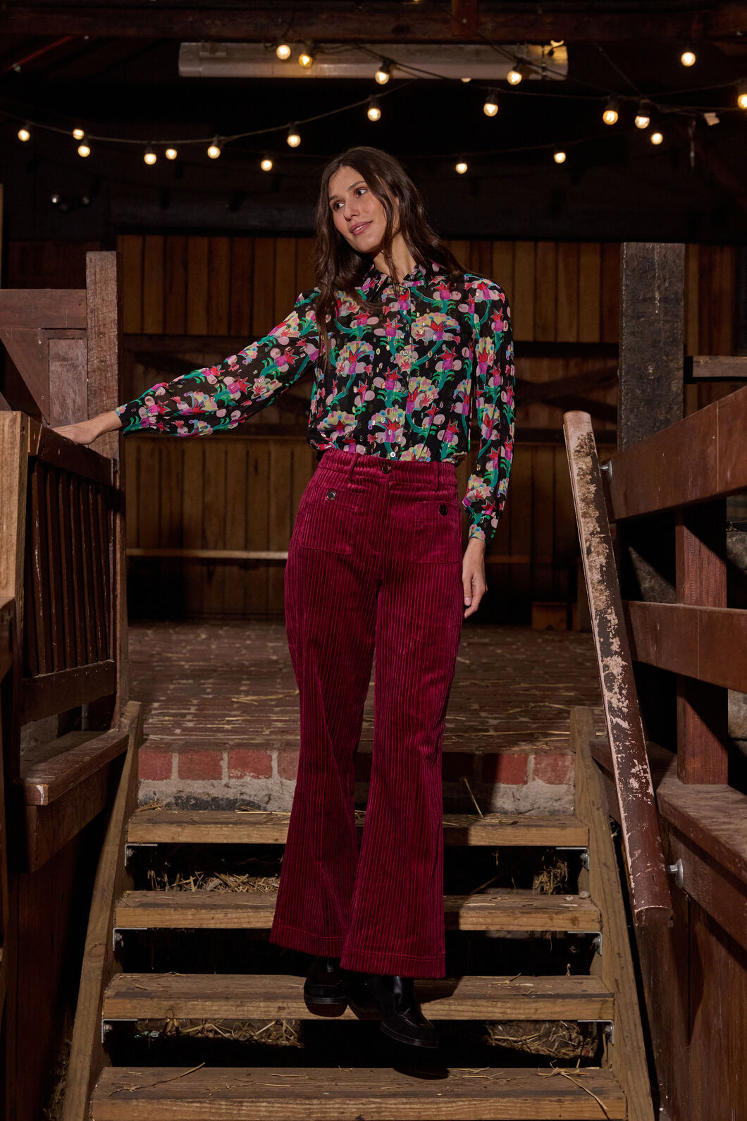 Gorman - Pesto Chilli Cord Pant - burgundy