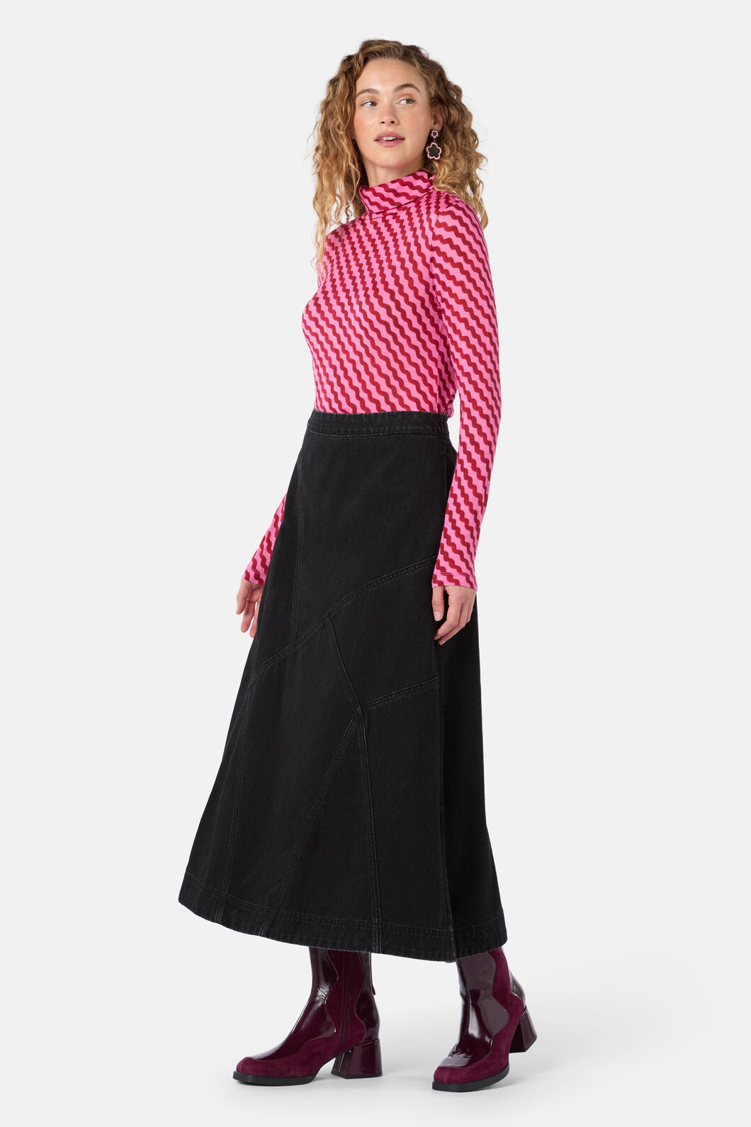 Gorman - Whitney Denim Midi Skirt - grey