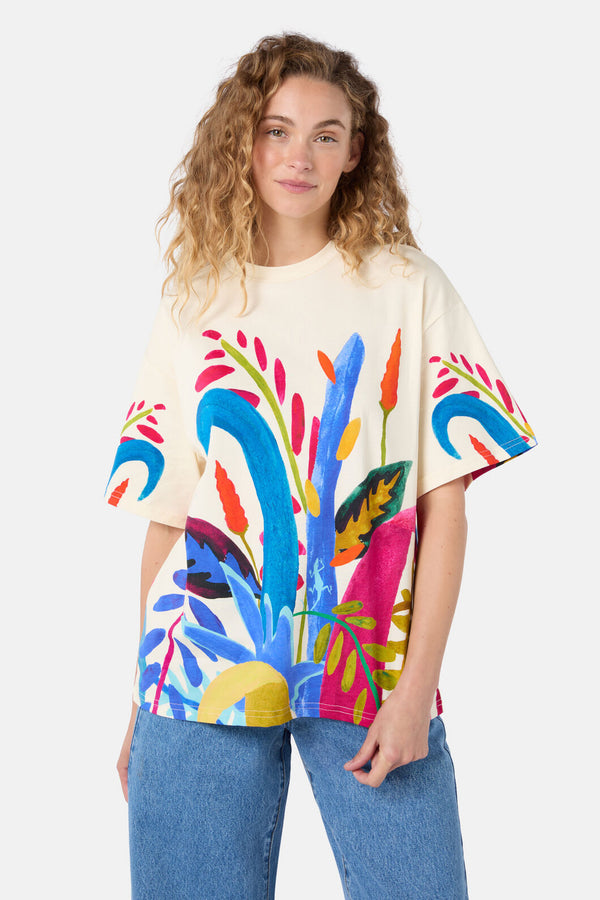 Gorman - Night Garden Oversized Tee - white