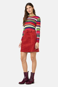 Gorman - Heather Cord Mini Skirt - red