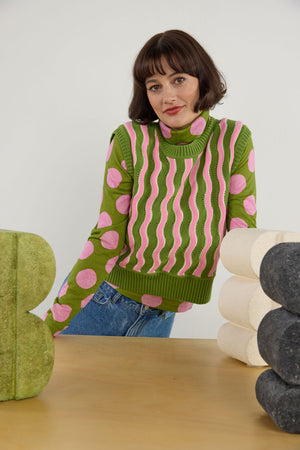 Gorman - Wavy Baby Crochet Vest - multi