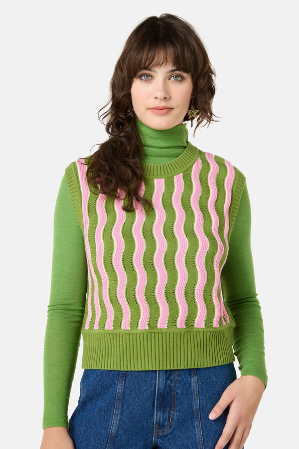 Gorman - Wavy Baby Crochet Vest - multi