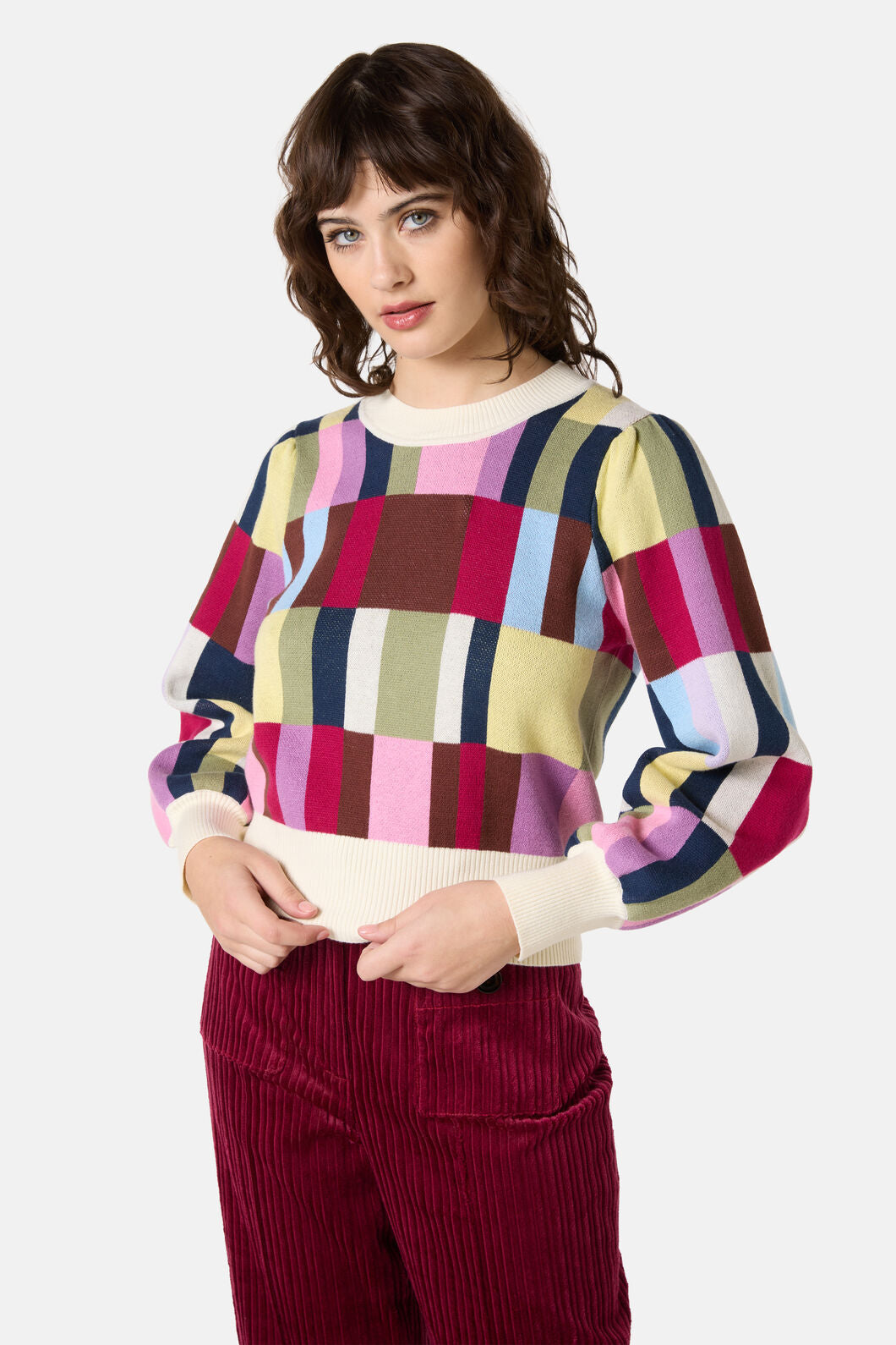 Gorman - Arty Check Knit Jumper - print