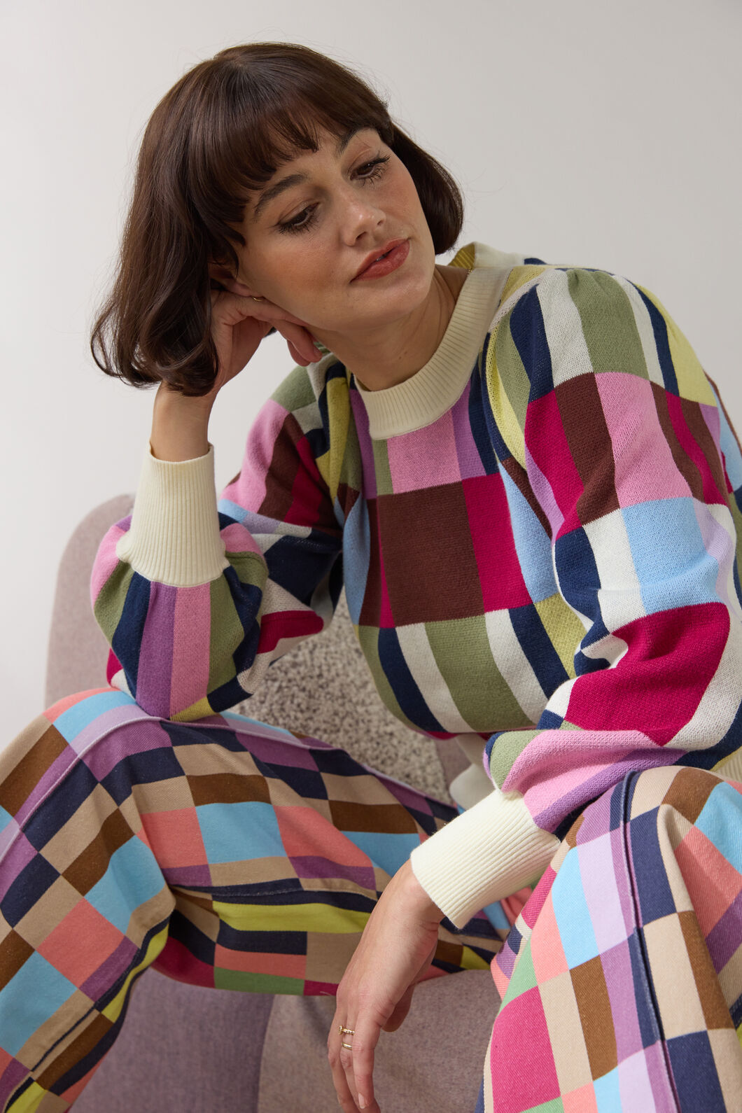Gorman - Arty Check Knit Jumper - print