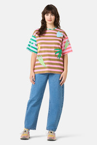 Gorman - Warm Winter Stripe Oversized Tee - print