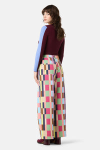 Gorman - Arty Check Wide Denim Jean - print