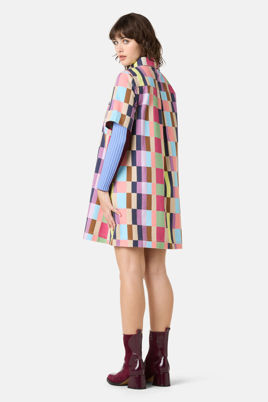 Gorman - Arty Check Denim Shirt Dress - print
