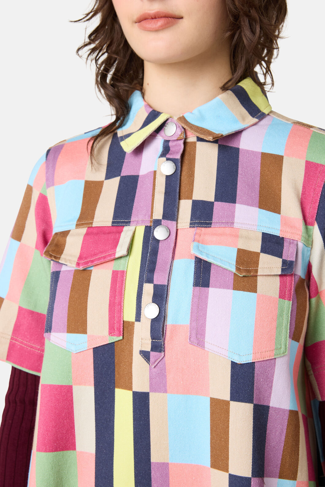 Gorman - Arty Check Denim Shirt Dress - print