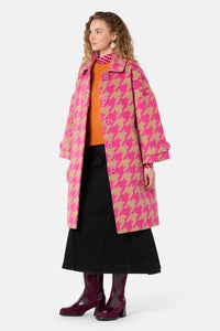 Gorman - Houndstooth Pink Coat - pink