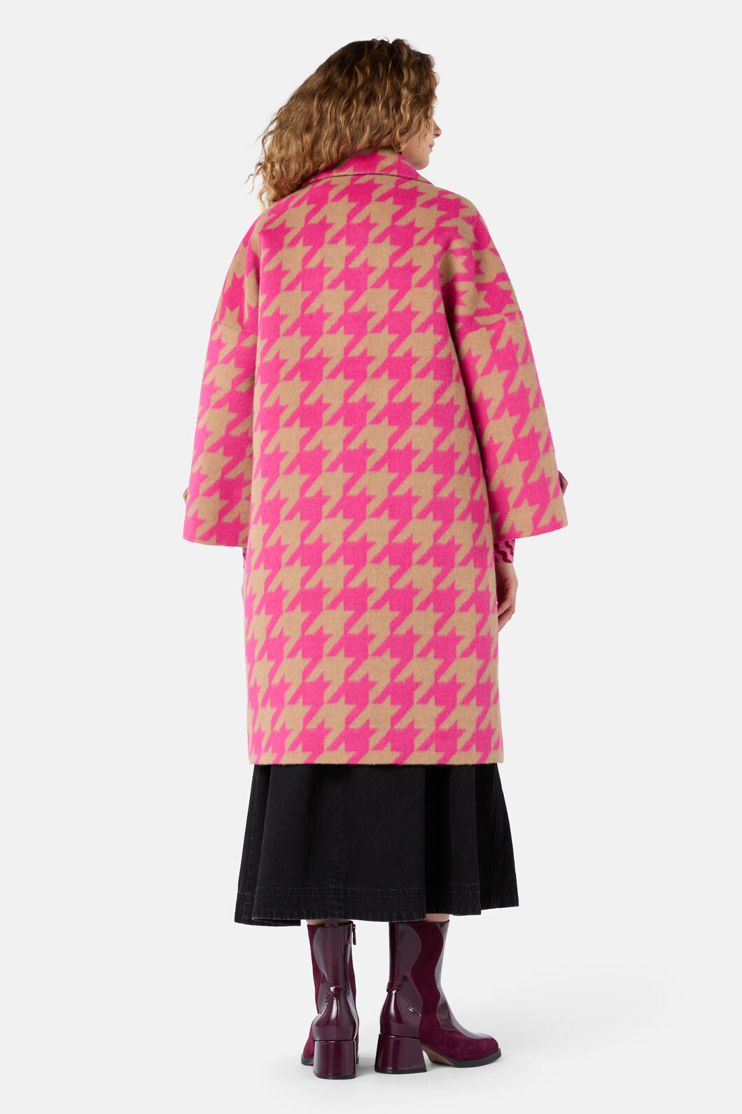 Gorman - Houndstooth Pink Coat - pink