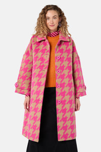 Gorman - Houndstooth Pink Coat - pink