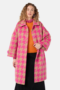 Gorman - Houndstooth Pink Coat - pink