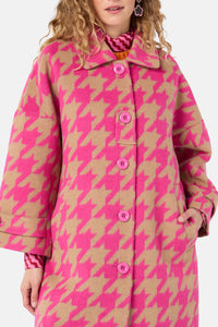 Gorman - Houndstooth Pink Coat - pink