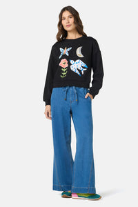 Gorman - The Garden Embroidered Sweater - black