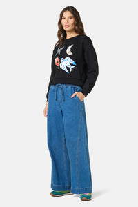 Gorman - The Garden Embroidered Sweater - black