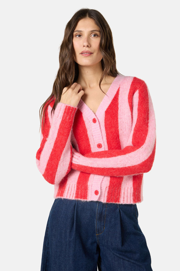 Gorman - Stripe City Cardigan - red