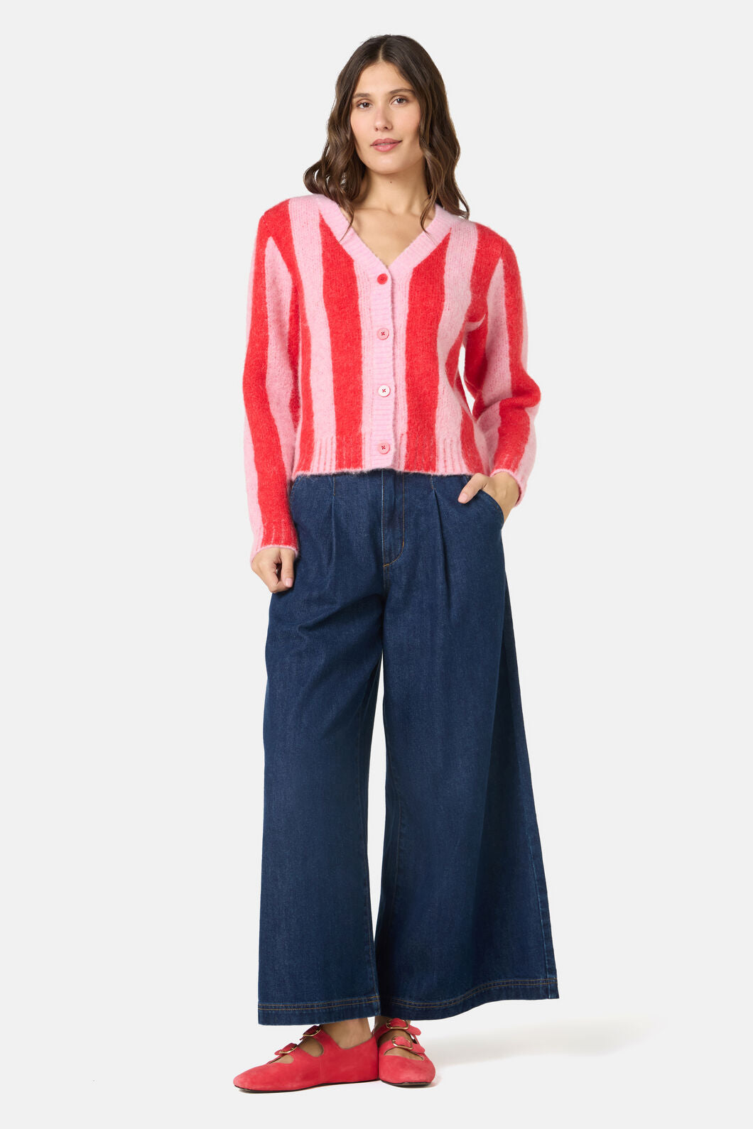 Gorman - Stripe City Cardigan - red