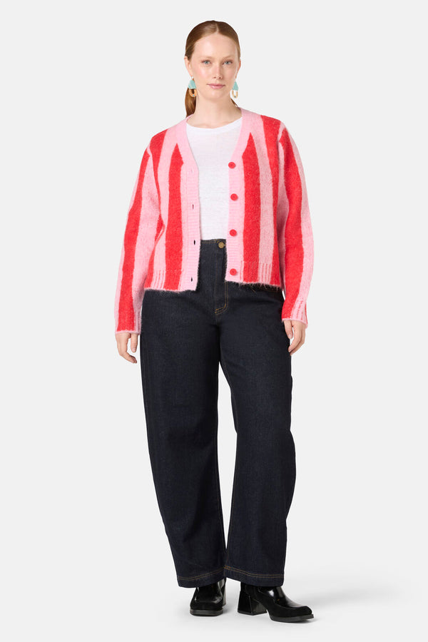 Gorman - Stripe City Cardigan - red
