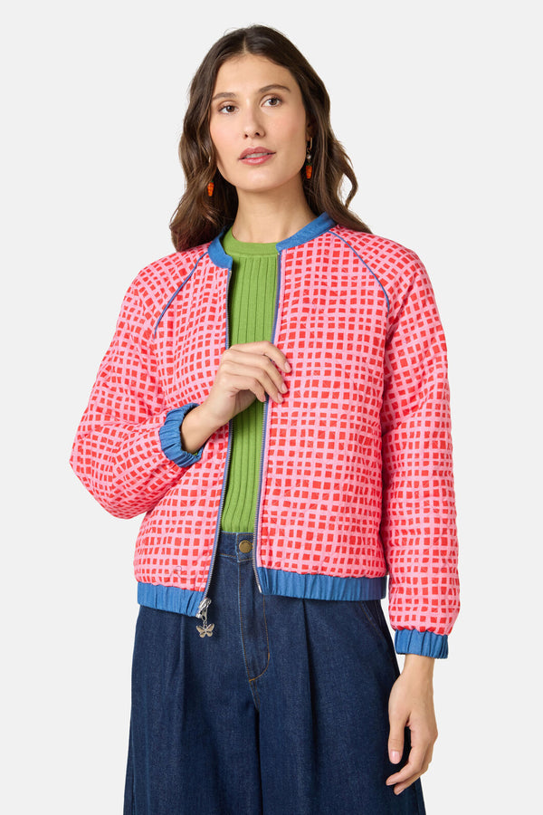 Gorman - Garden Bed Denim Bomber Jacket - blue