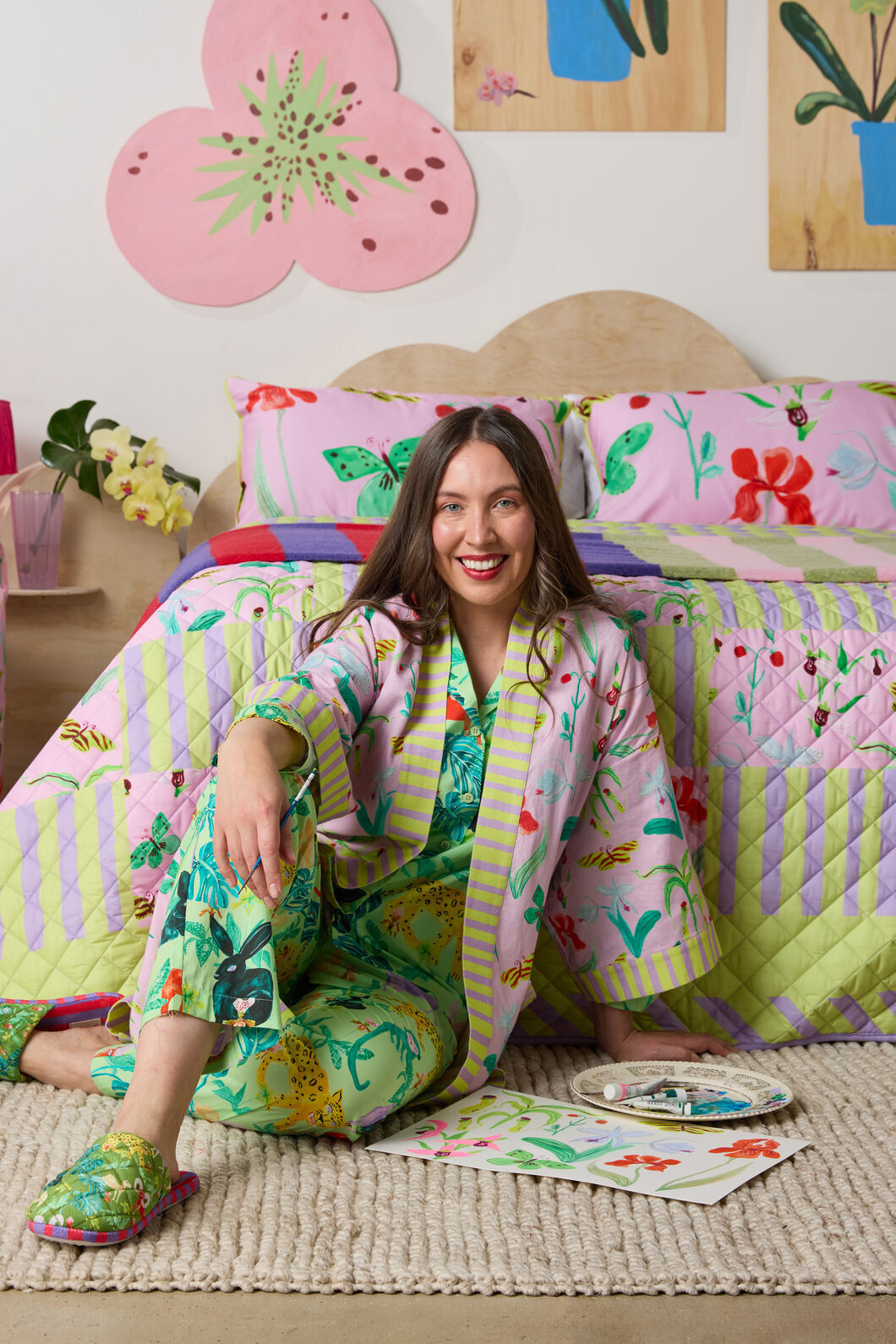 Gorman - Orchid Safari Long PJ Set - print