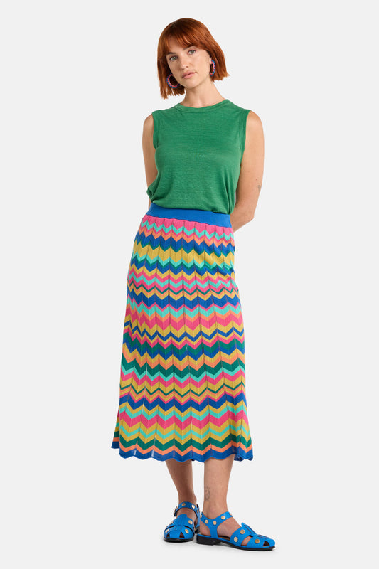 Gorman - Tropic Zigzag Knit Skirt - multi