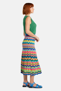 Gorman - Tropic Zigzag Knit Skirt - multi