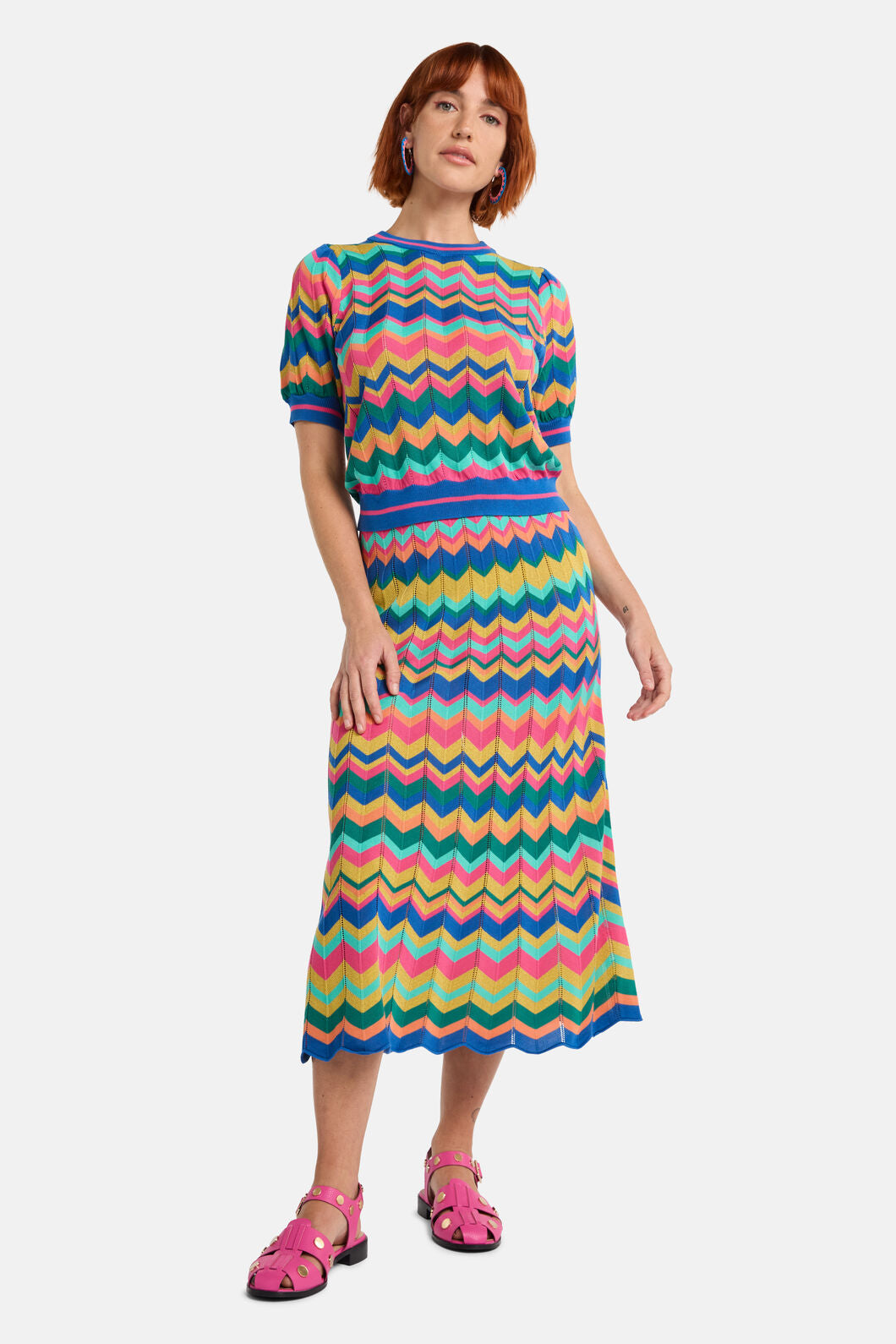 Gorman - Tropic Zigzag Knit Skirt - multi