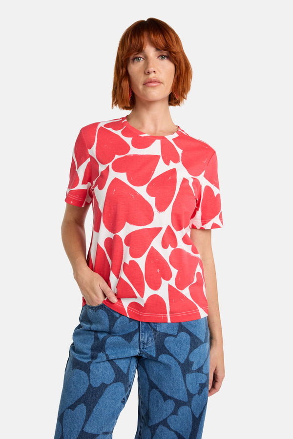 Gorman - Heartbeat Print Classic Tee - red