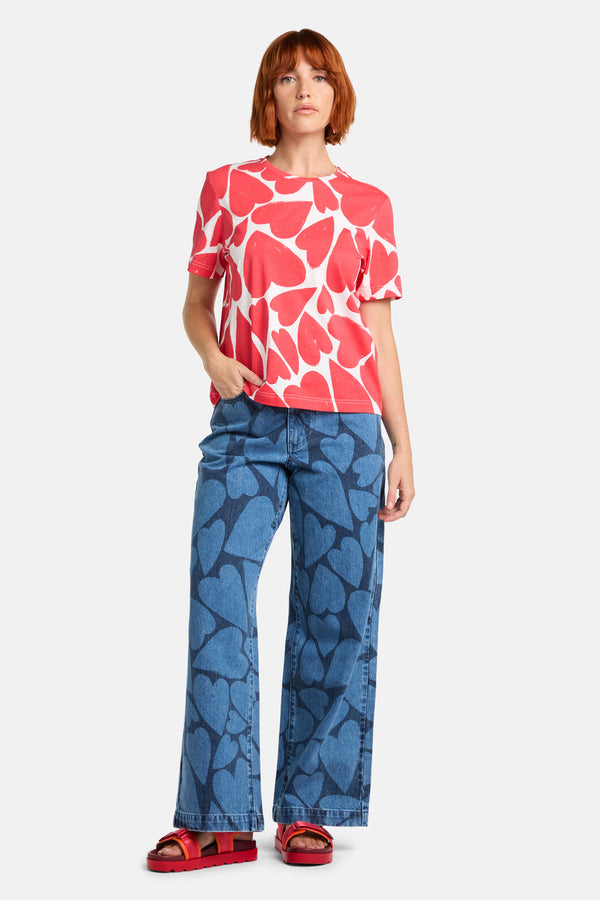 Gorman - Heartbeat Print Classic Tee - red