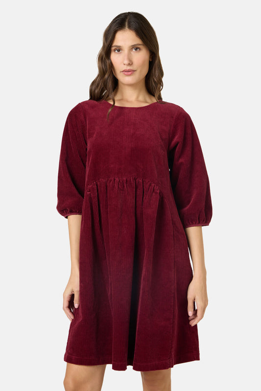 Gorman - Dahlia Cord Smock Dress - plum