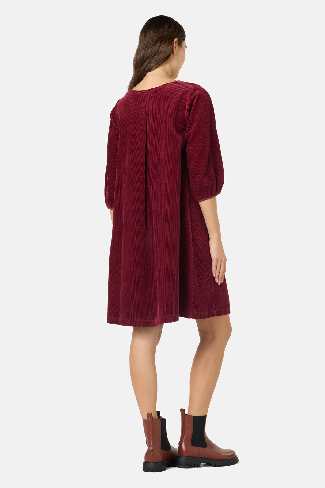 Gorman - Dahlia Cord Smock Dress - plum