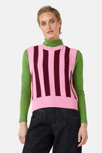 Gorman - Willa Stripe Knit Vest - pink