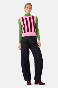 Gorman - Willa Stripe Knit Vest - pink