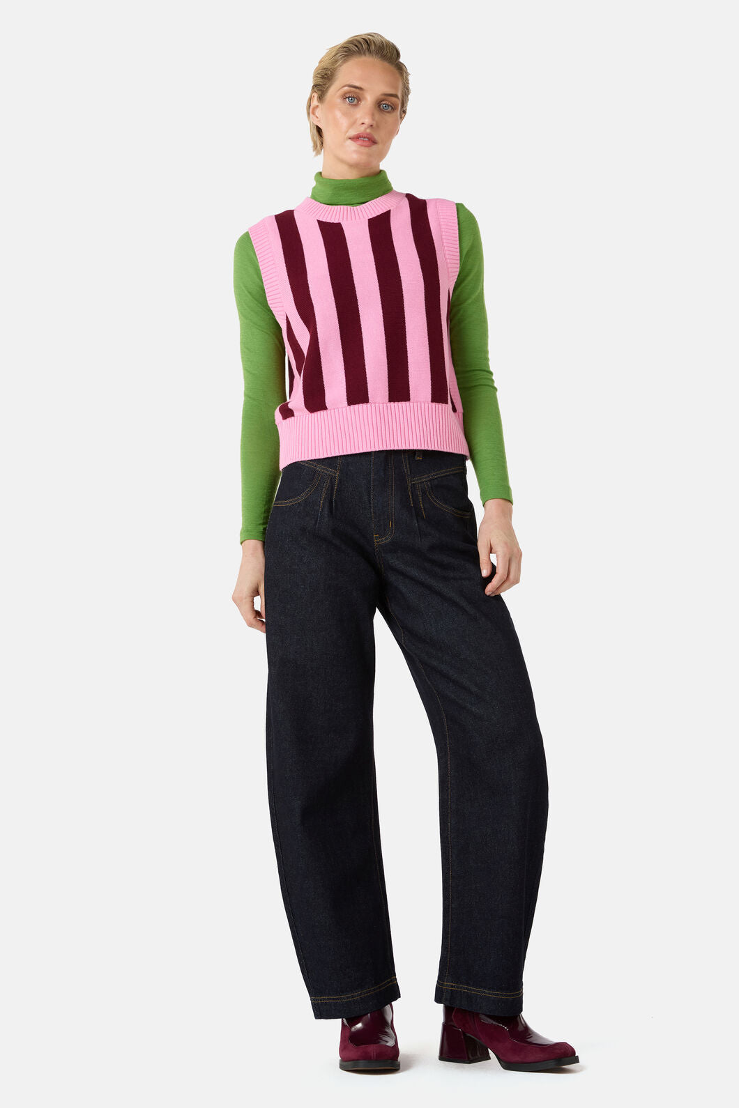 Gorman - Willa Stripe Knit Vest - pink