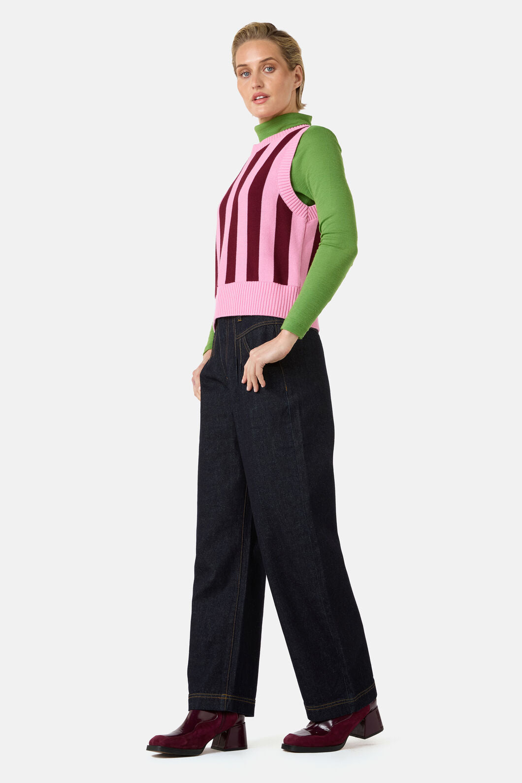 Gorman - Willa Stripe Knit Vest - pink