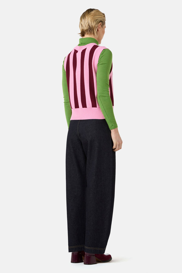 Gorman - Willa Stripe Knit Vest - pink