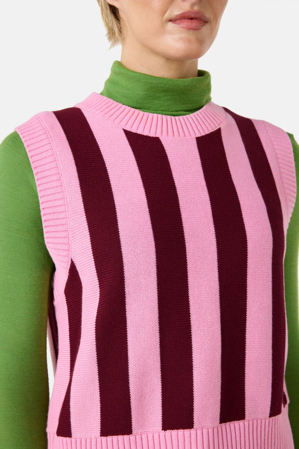 Gorman - Willa Stripe Knit Vest - pink