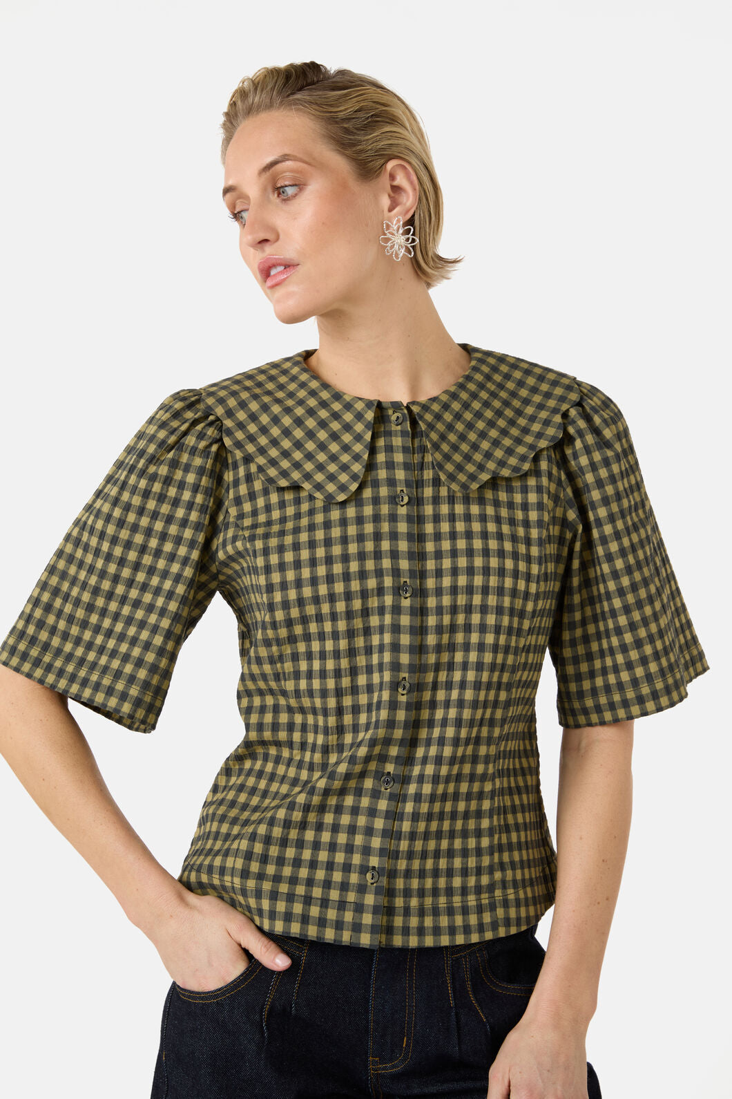 Gorman - Rachele Check Seersucker Top - check